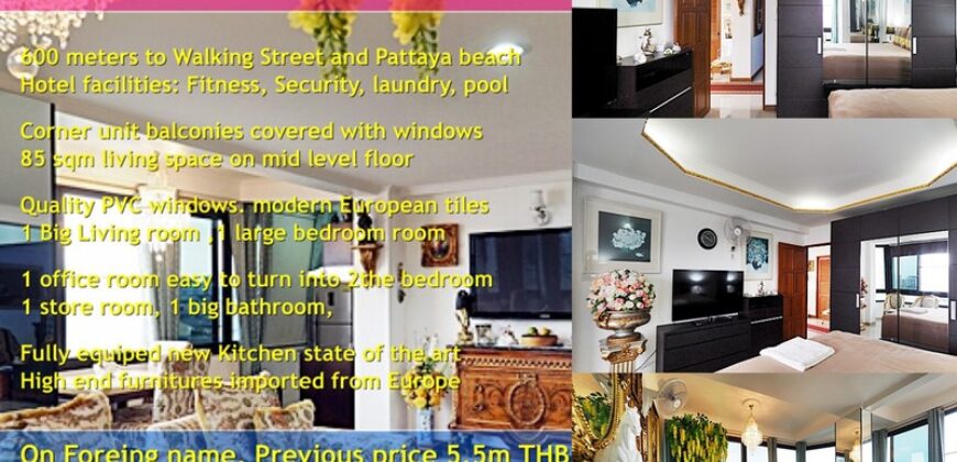 Pattaya City 85 Sqm 1 Bedroom Bargain Priced